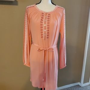 Sigrid Olsen Embroidered Belted Shift Dress Sz S